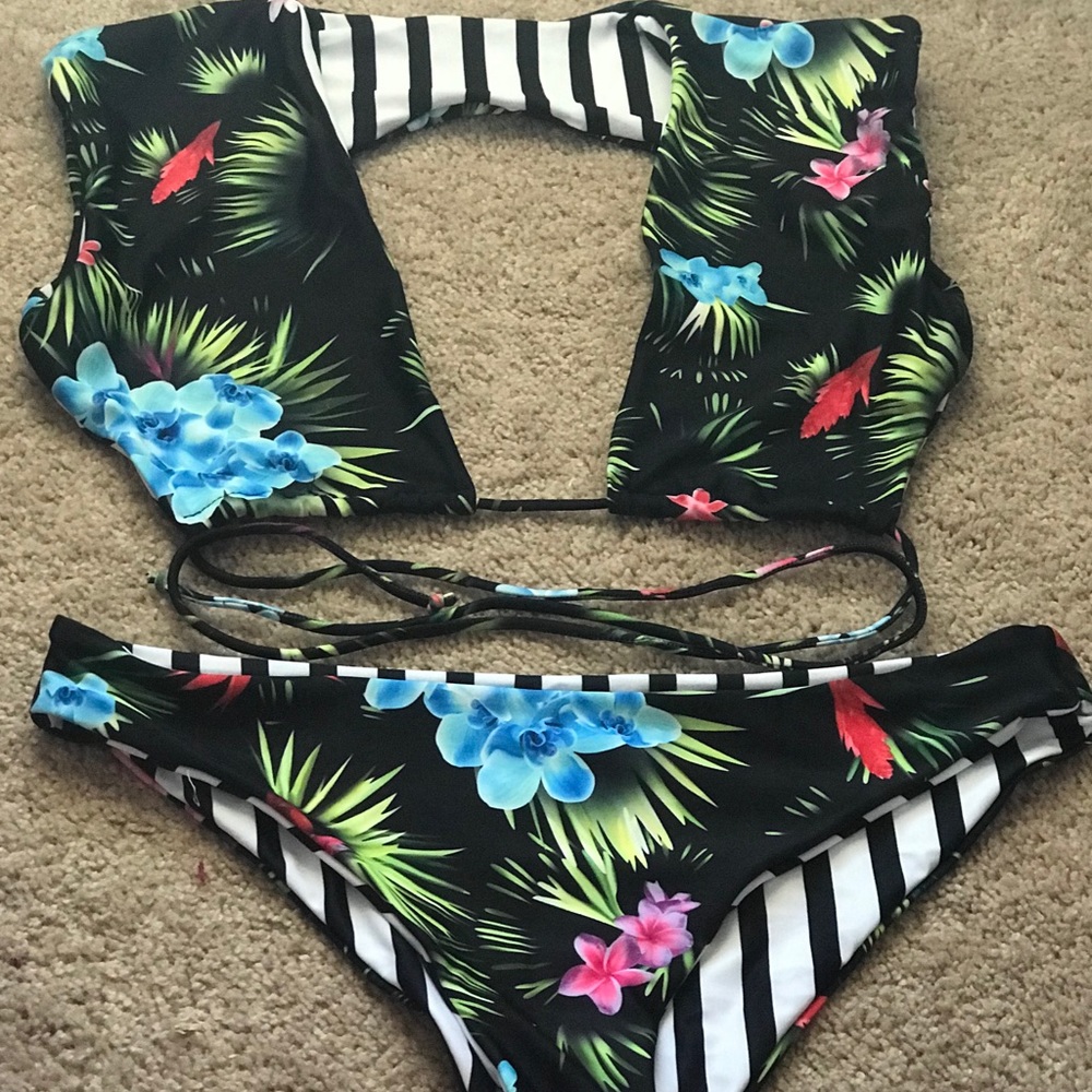 Reversible Tie Waist Bikini Set